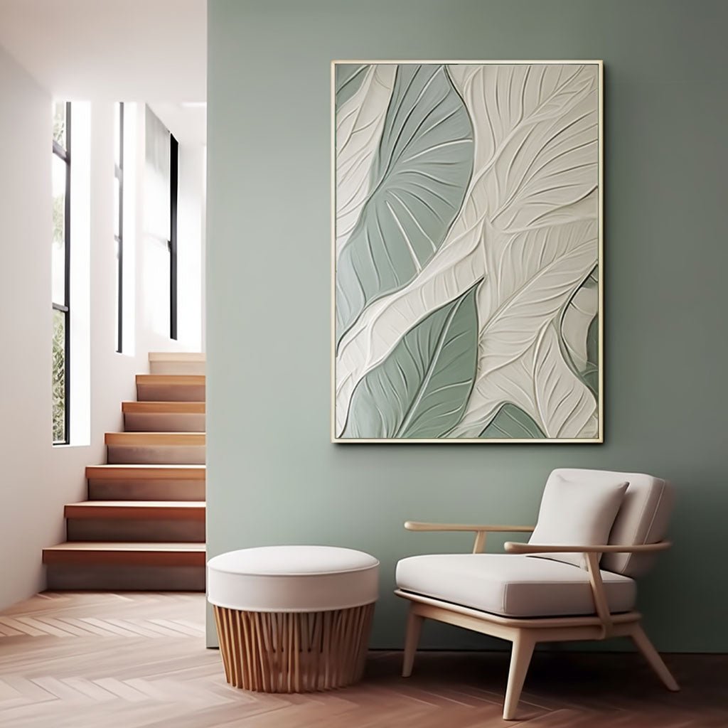 Plaster Painting "Feuilles Harmonieuses"