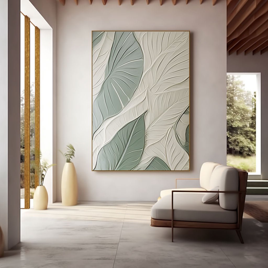 Plaster Painting "Feuilles Harmonieuses"