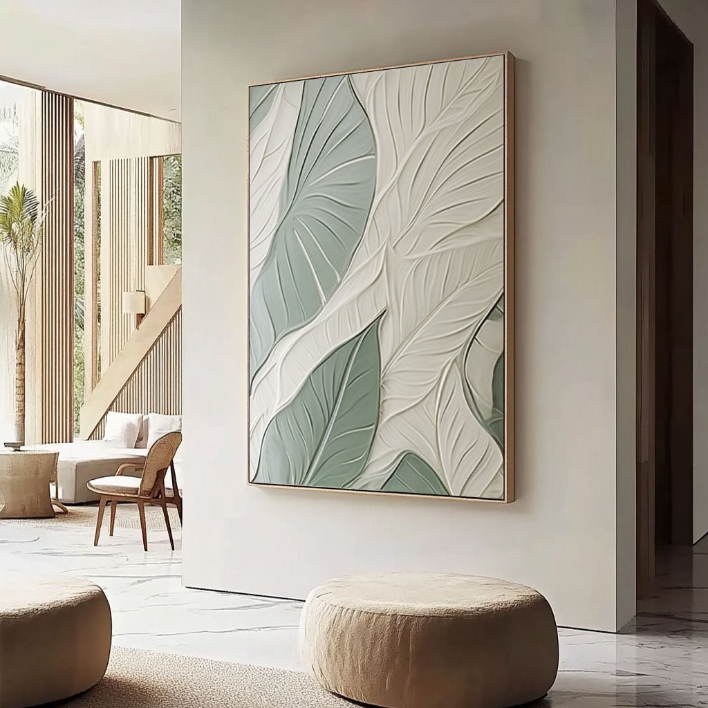 Plaster Painting "Feuilles Harmonieuses"
