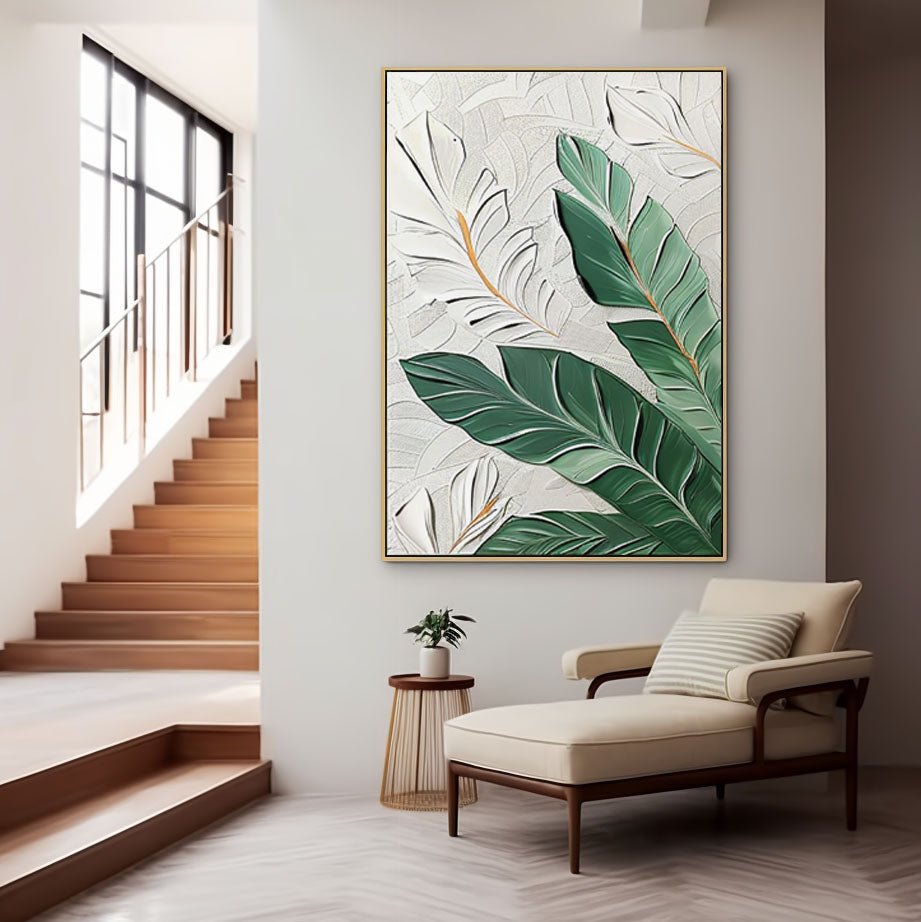 Plaster Painting "Feuilles Tropicales"