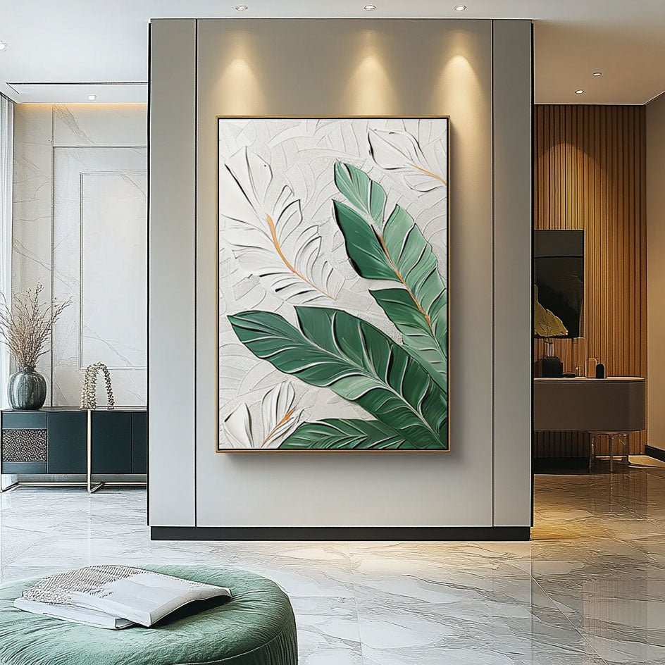 Plaster Painting "Feuilles Tropicales"