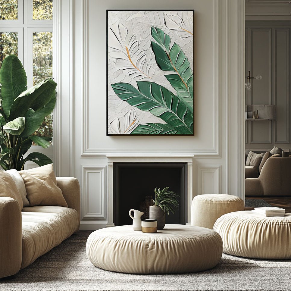 Plaster Painting "Feuilles Tropicales"