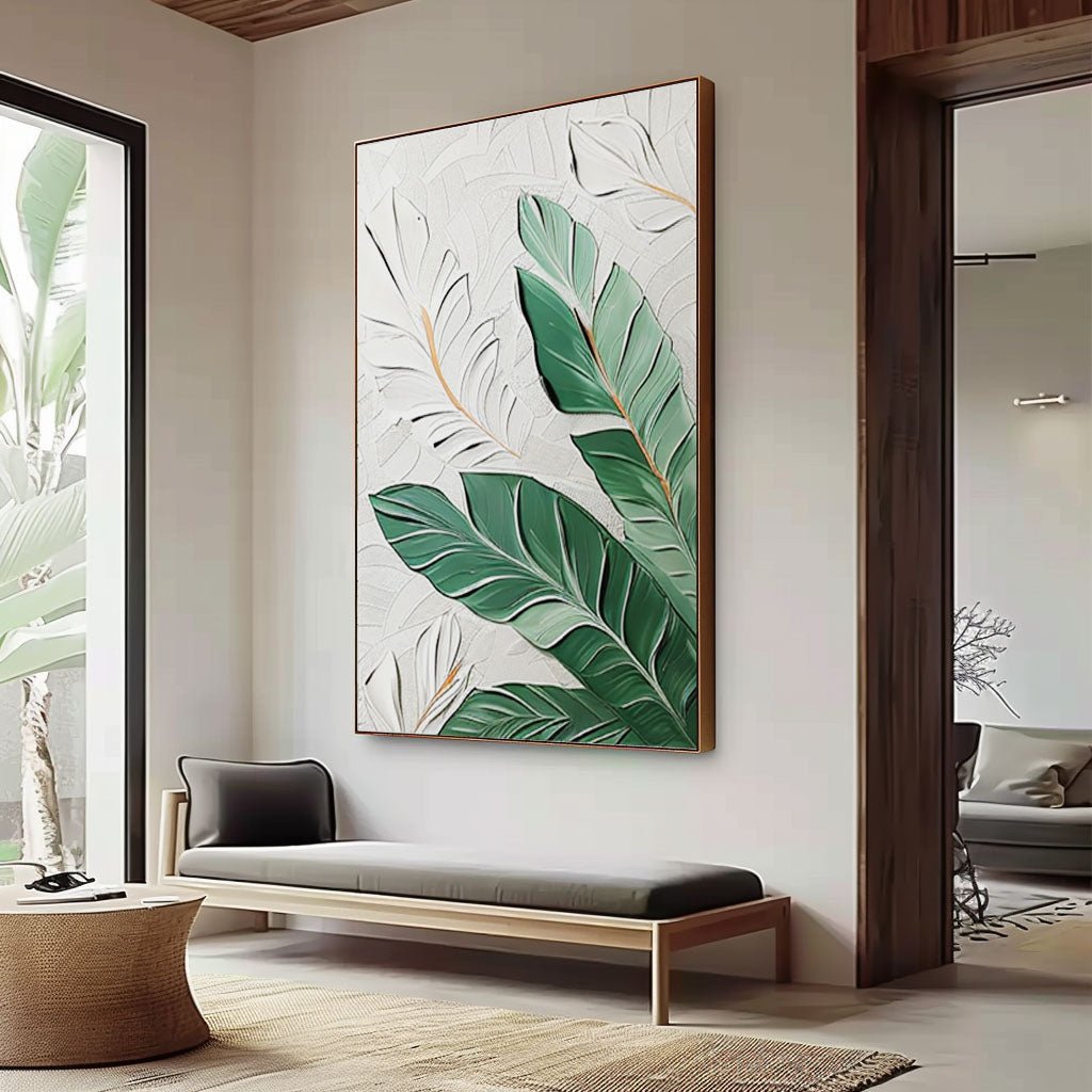 Plaster Painting "Feuilles Tropicales"