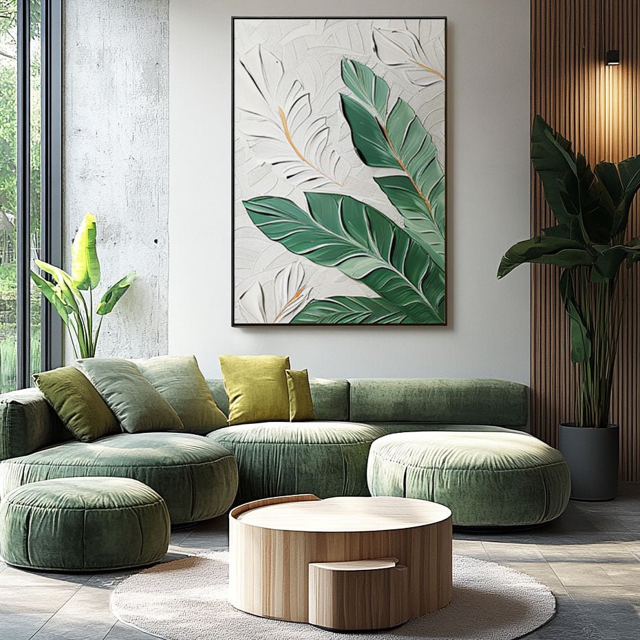Plaster Painting "Feuilles Tropicales"