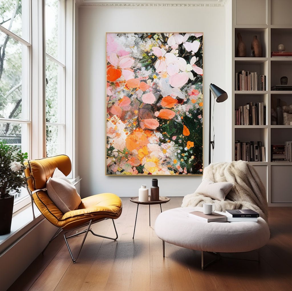 Gipsmaleri "Fleurs en Éclosion"