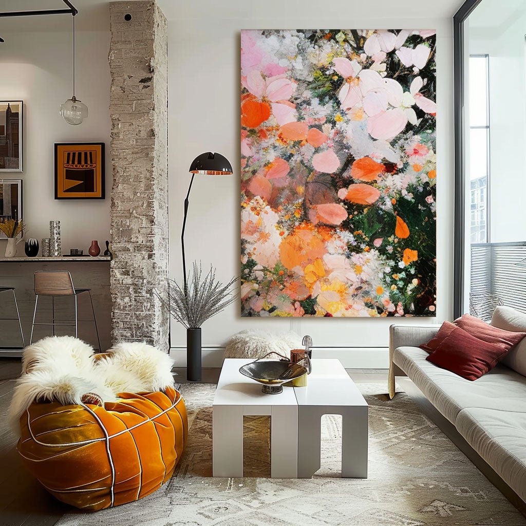 Gipsmaleri "Fleurs en Éclosion"
