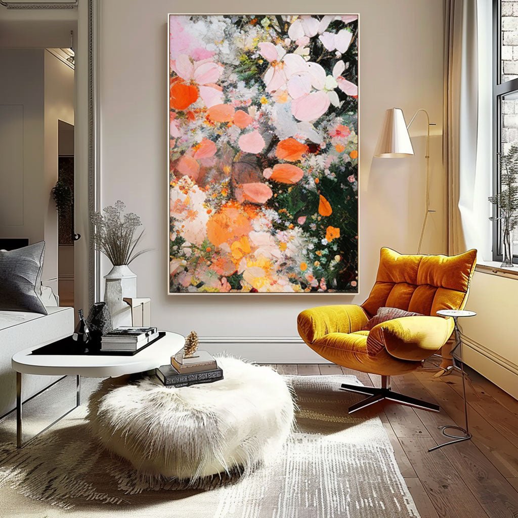 Gipsmaleri "Fleurs en Éclosion"