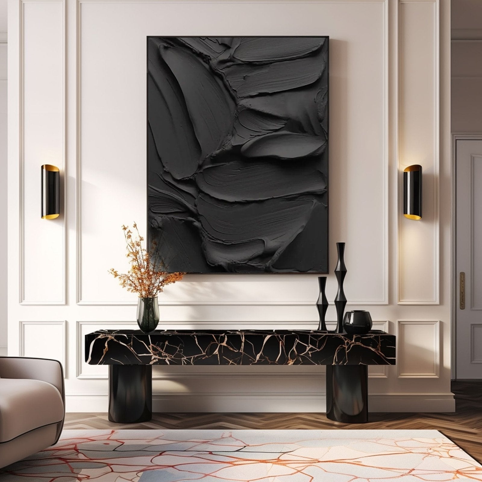 Gipsmaleri "Former i relief"