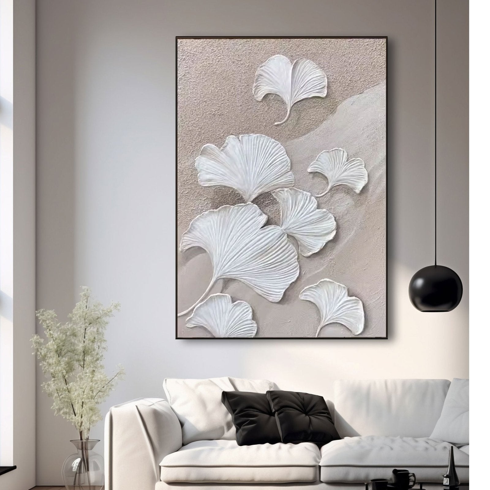 Plaster Painting "Gentle Ginkgo"
