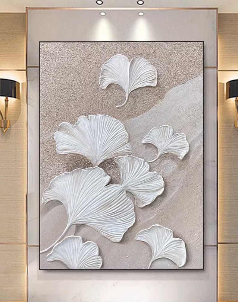 Plaster Painting "Gentle Ginkgo"