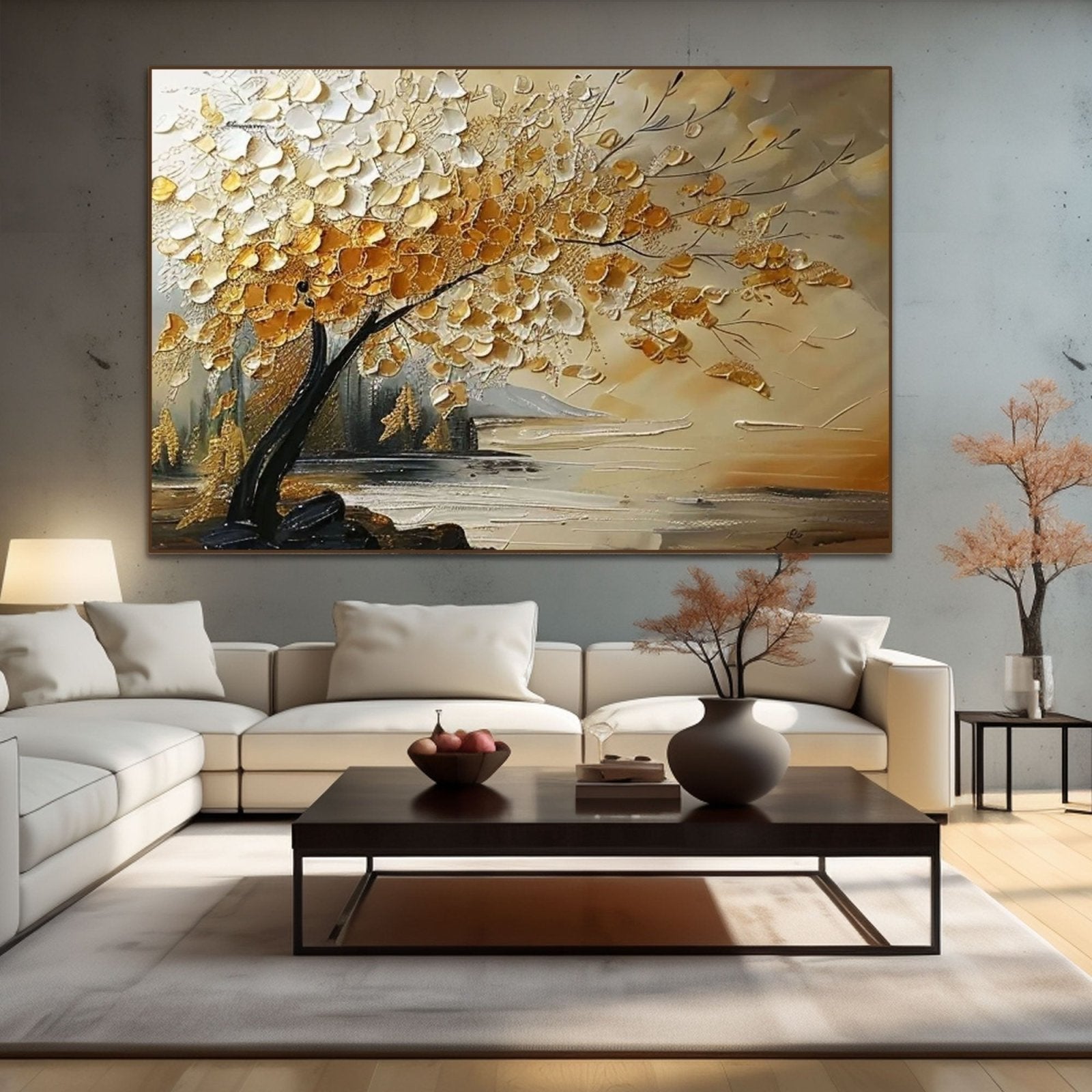 Plaster Painting "Golden Whisper"