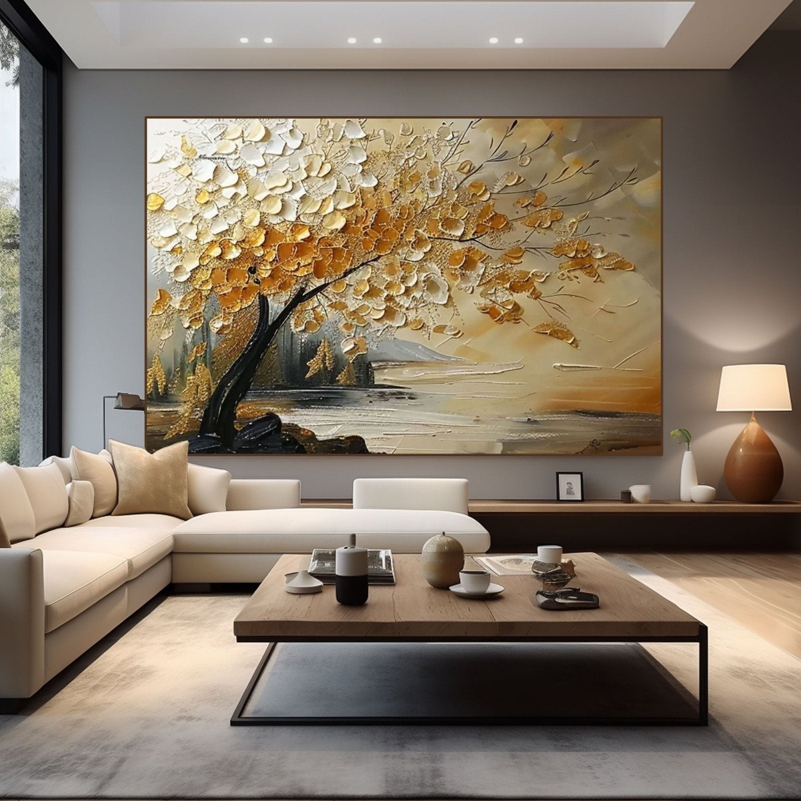 Plaster Painting "Golden Whisper"