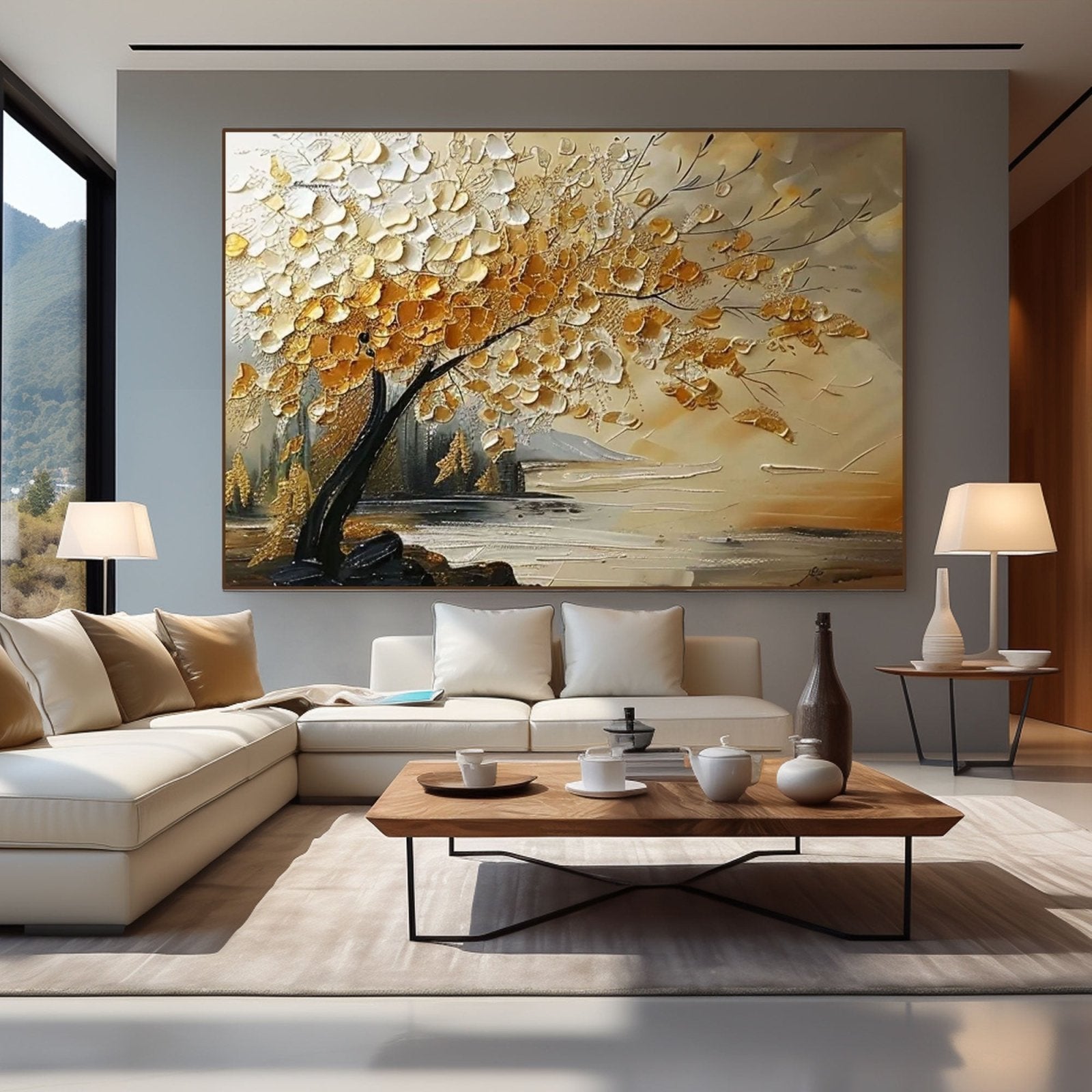 Plaster Painting "Golden Whisper"