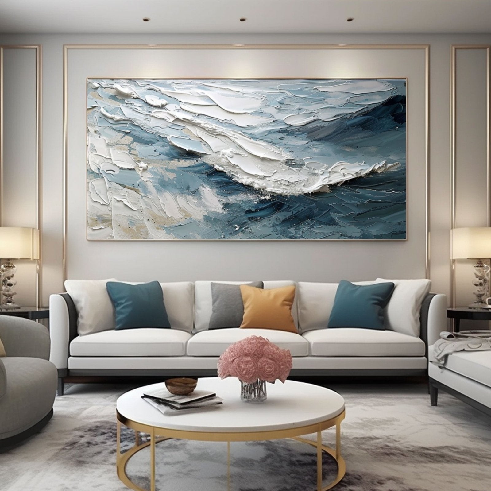Plaster Painting "Ocean's Whisper"