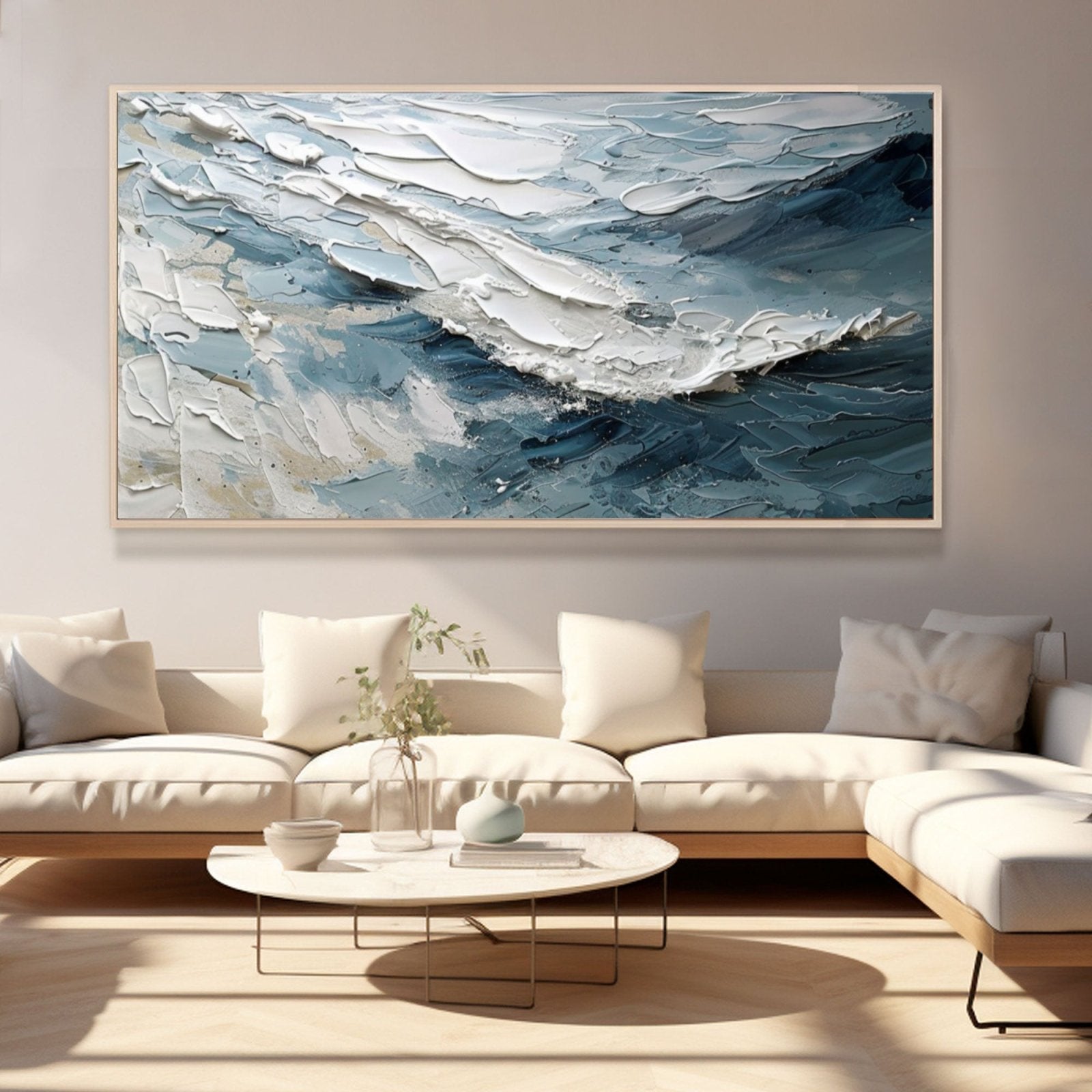 Plaster Painting "Ocean's Whisper"