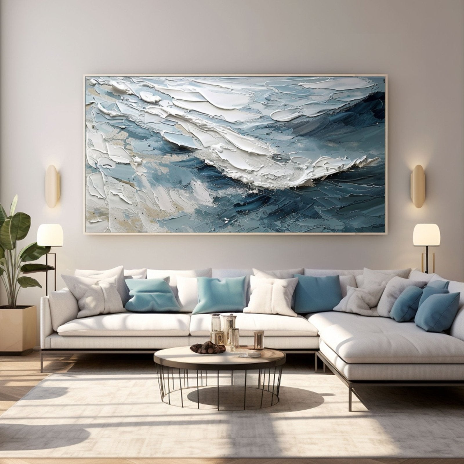 Plaster Painting "Ocean's Whisper"