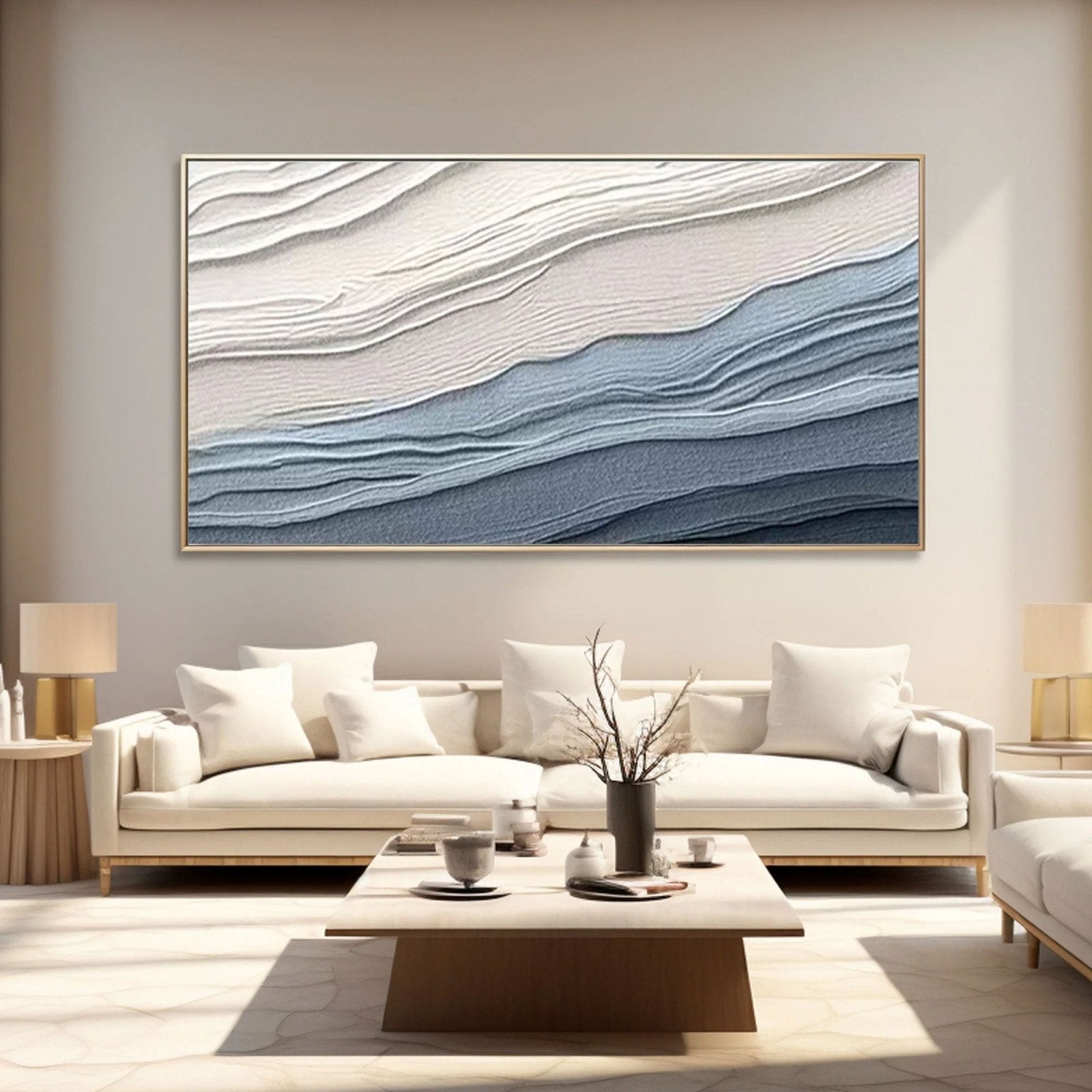 Abstrakt maleri "Serenity Waves"