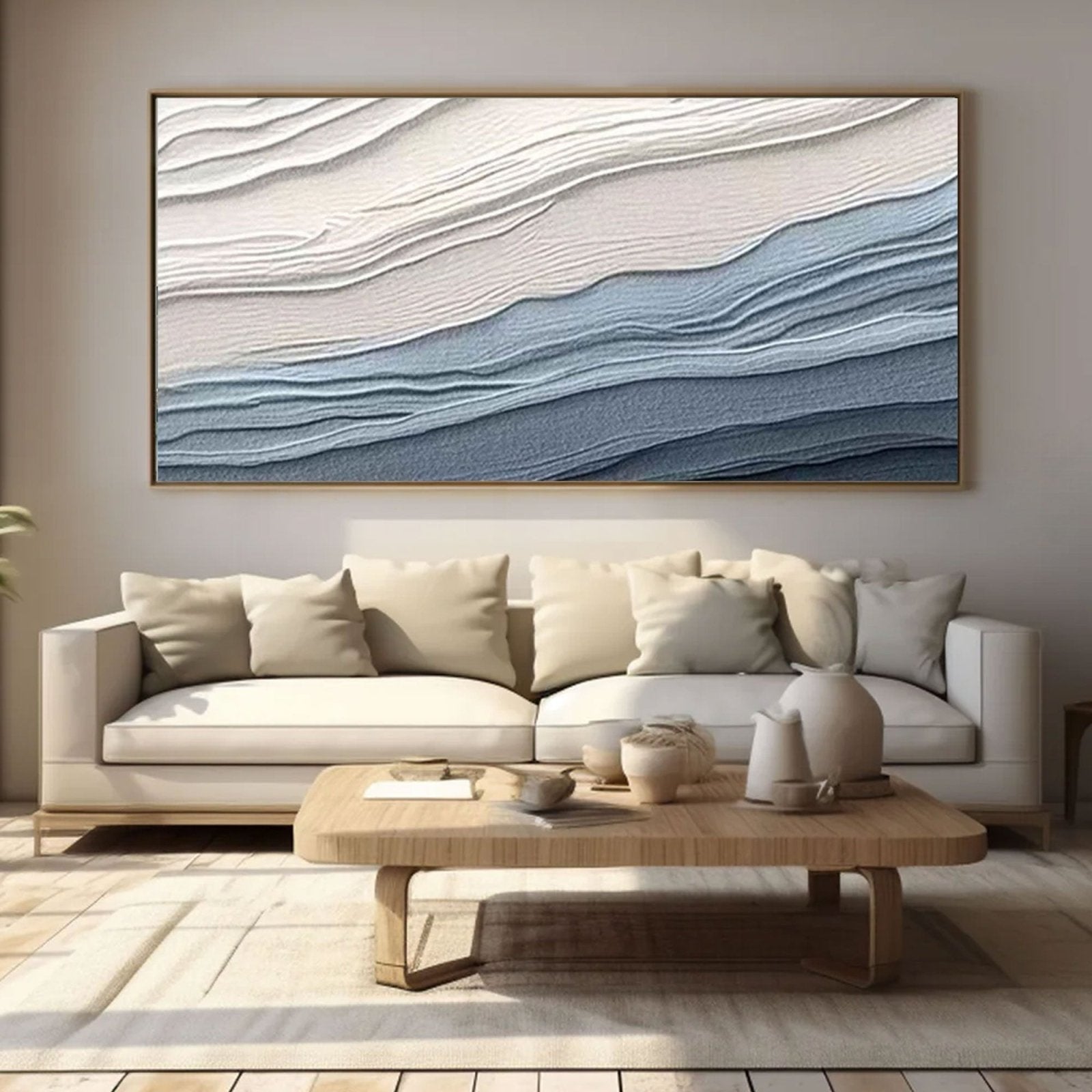Abstrakt maleri "Serenity Waves"