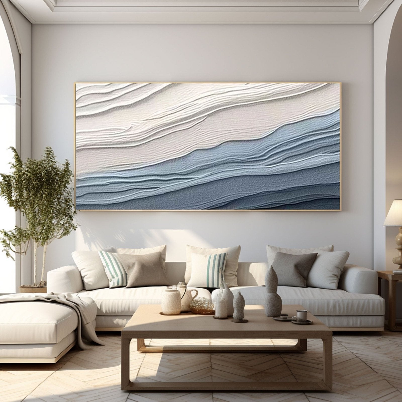 Abstrakt maleri "Serenity Waves"