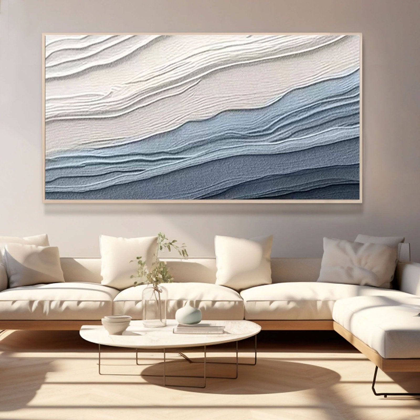 Abstrakt maleri "Serenity Waves"