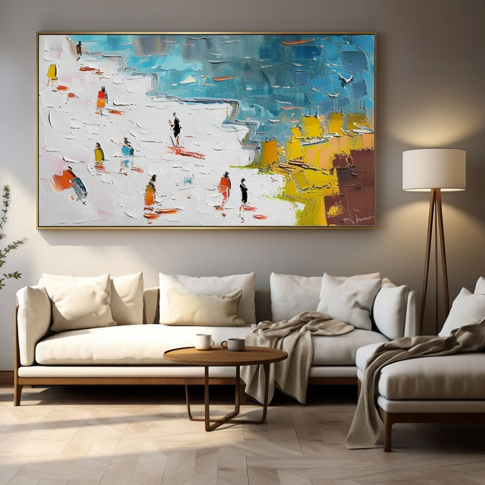 Plaster Painting "Stroll by the Sea"