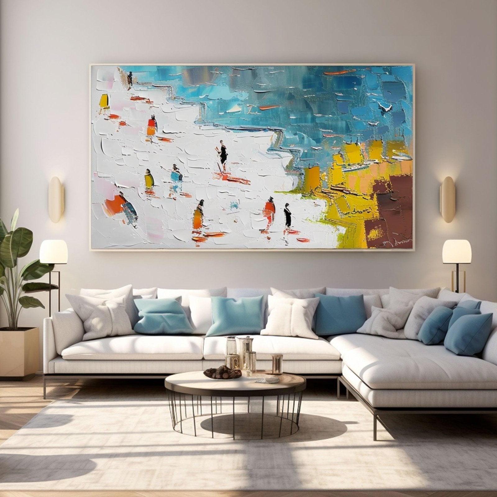 Plaster Painting "Stroll by the Sea"