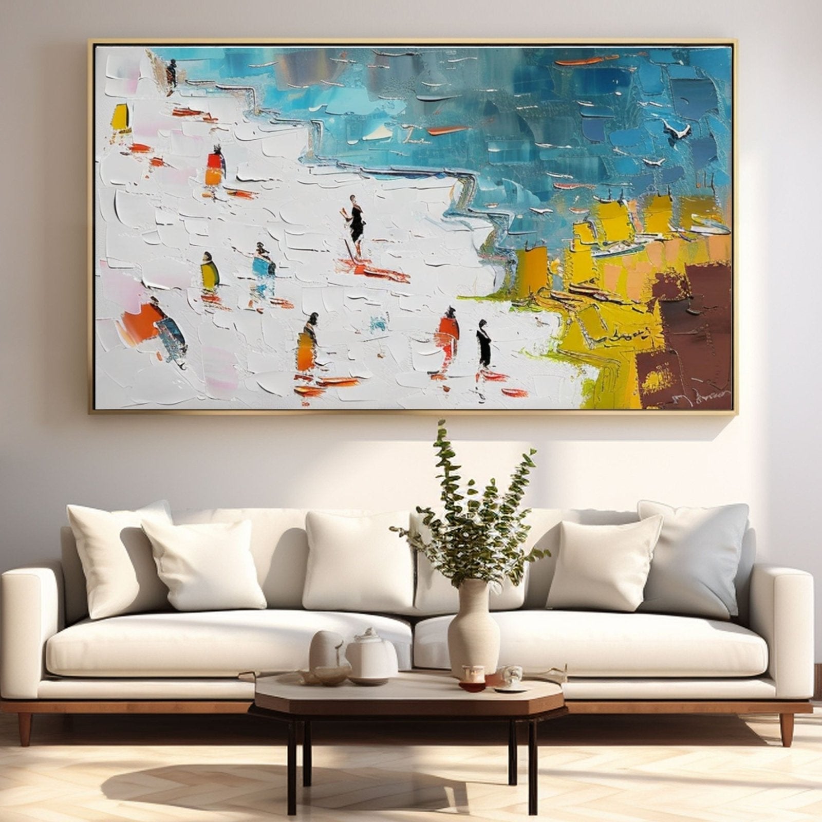 Plaster Painting "Stroll by the Sea"