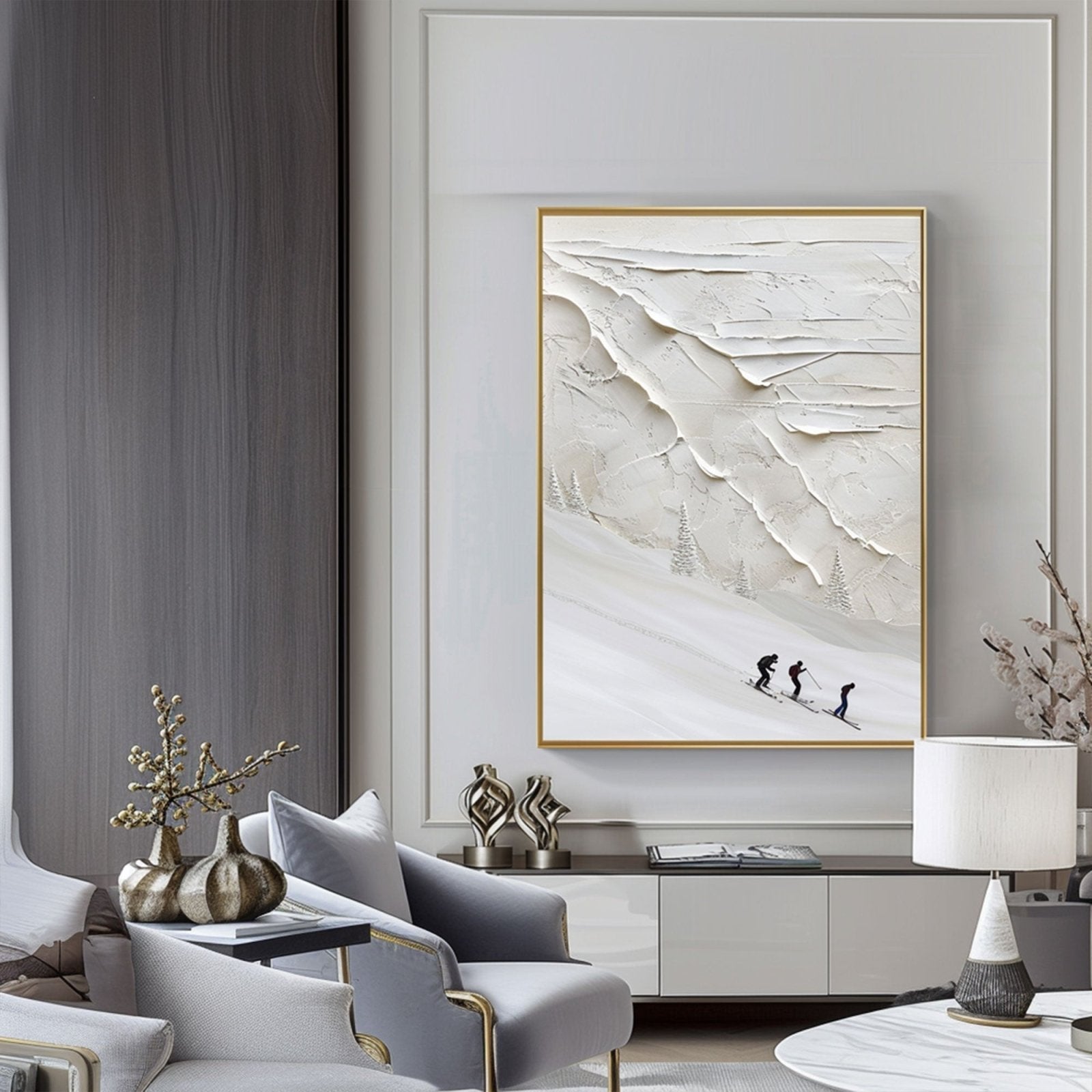Plaster Painting "Winter's Embrace"