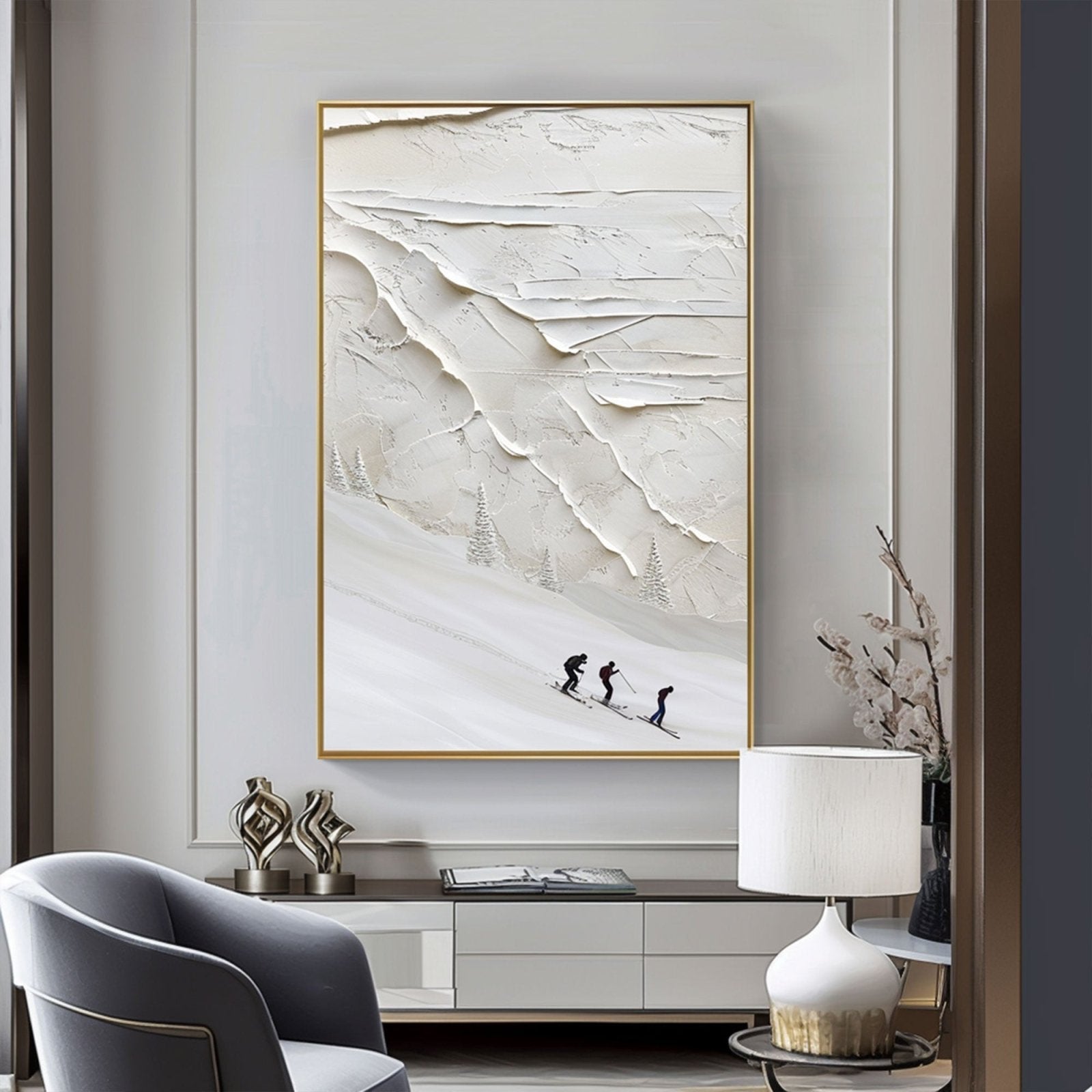 Plaster Painting "Winter's Embrace"