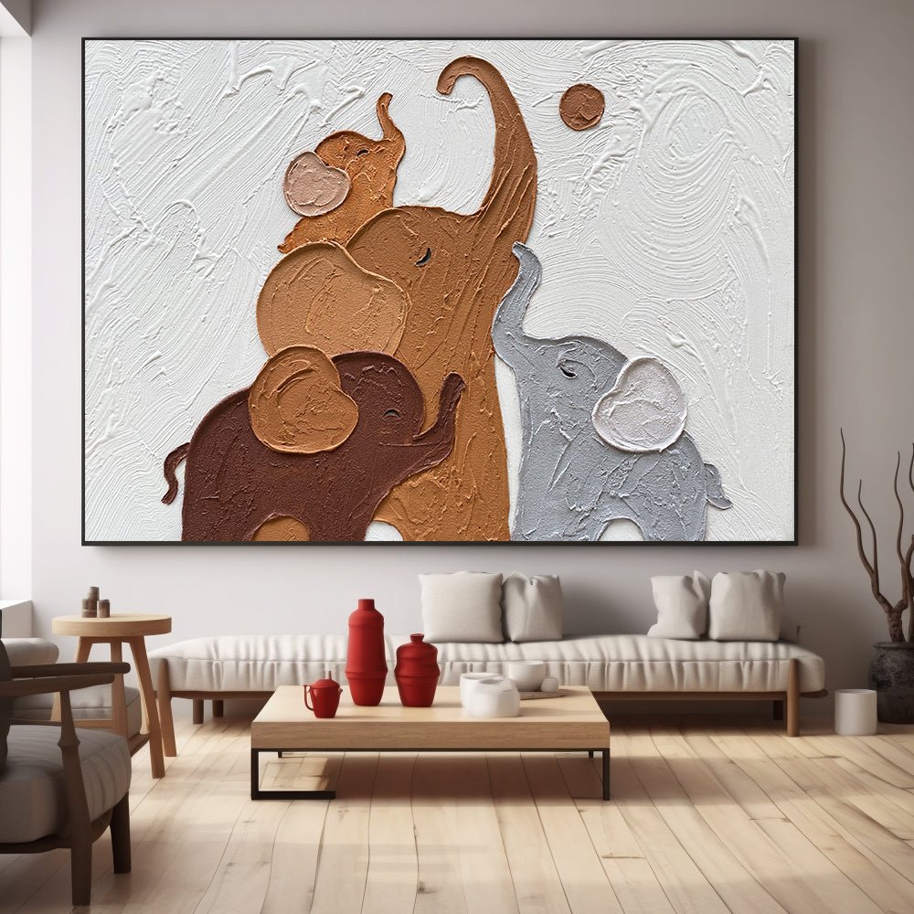 Gipsvægkunst "Elefantharmoni"