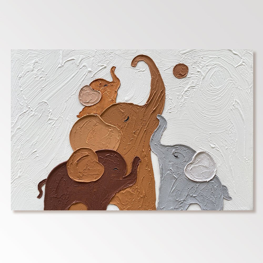 Plaster Wall Art "Elephant Harmony"
