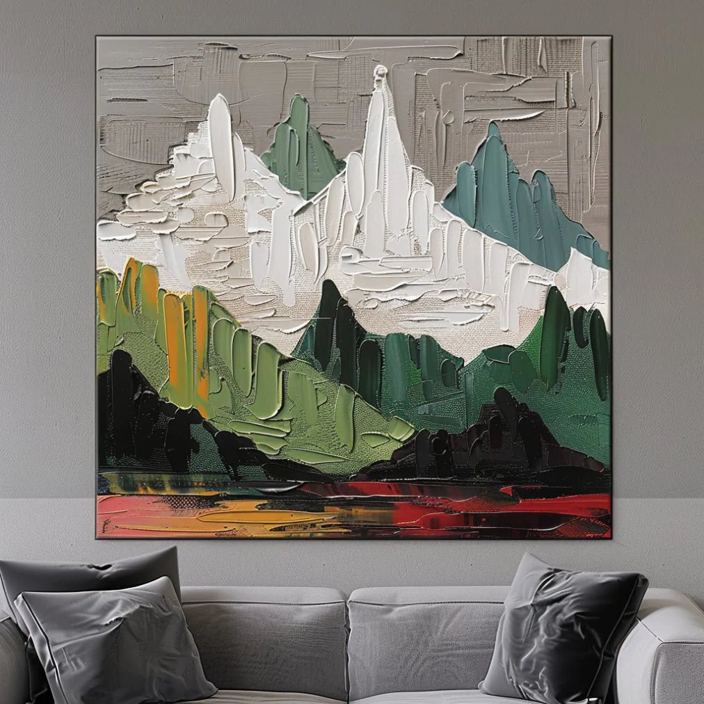 Plaster Wall Art "Mountain's Heartbeat"