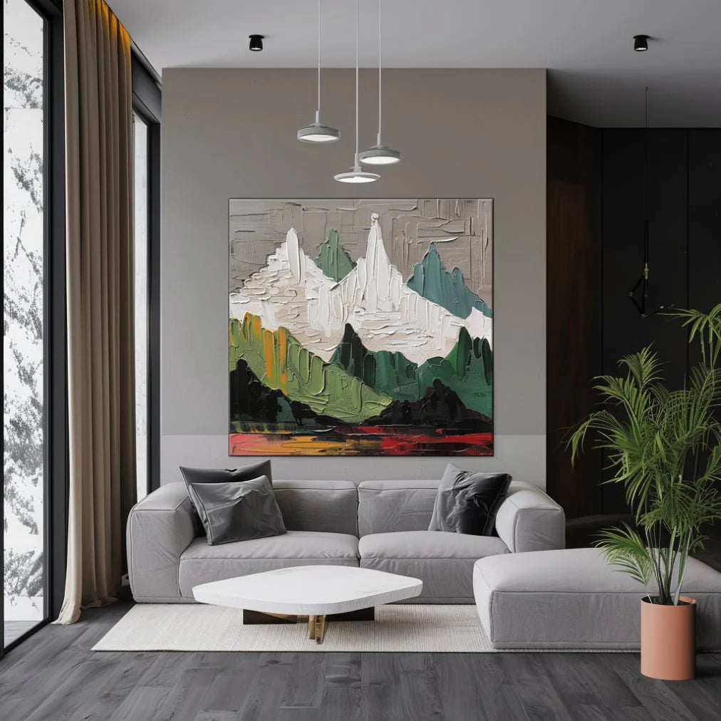Plaster Wall Art "Mountain's Heartbeat"