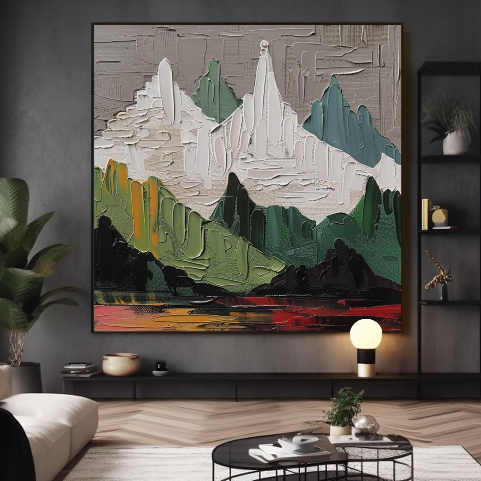 Plaster Wall Art "Mountain's Heartbeat"