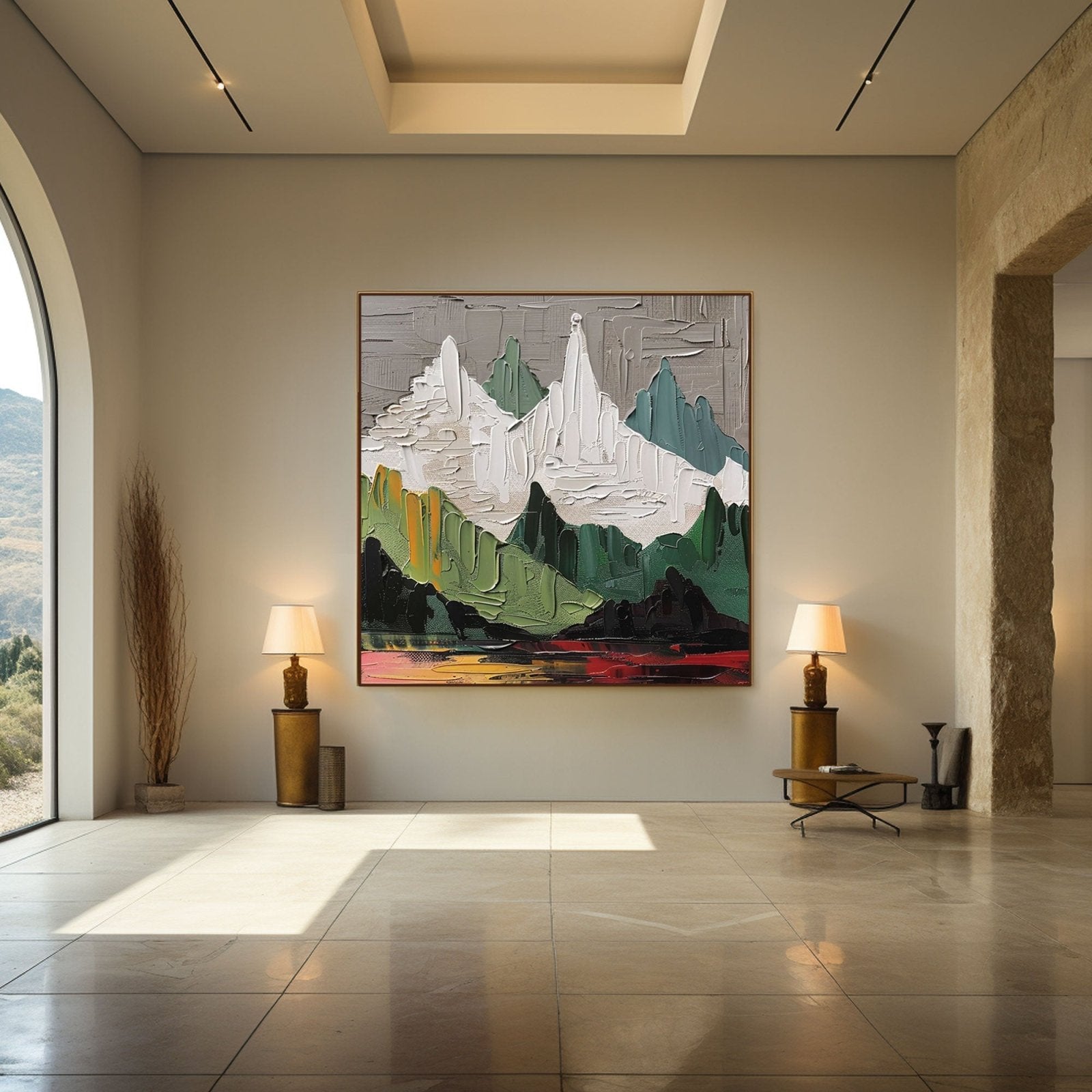Plaster Wall Art "Mountain's Heartbeat"