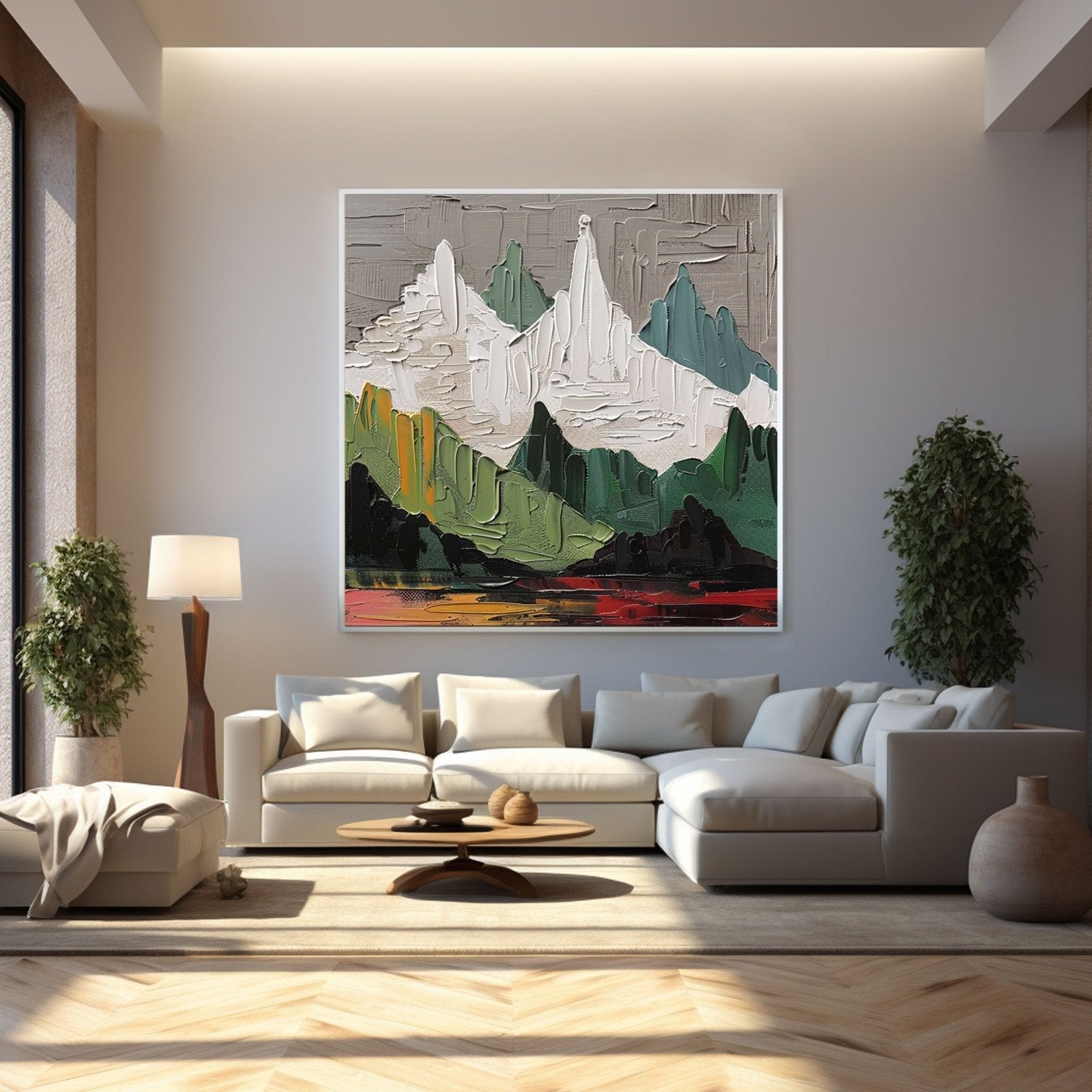 Plaster Wall Art "Mountain's Heartbeat"