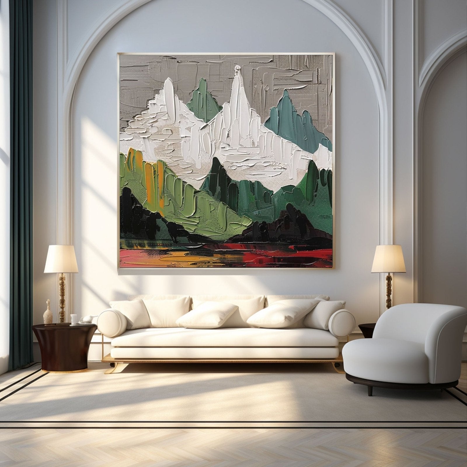 Plaster Wall Art "Mountain's Heartbeat"
