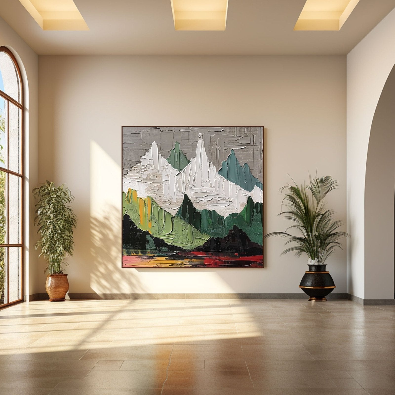 Plaster Wall Art "Mountain's Heartbeat"