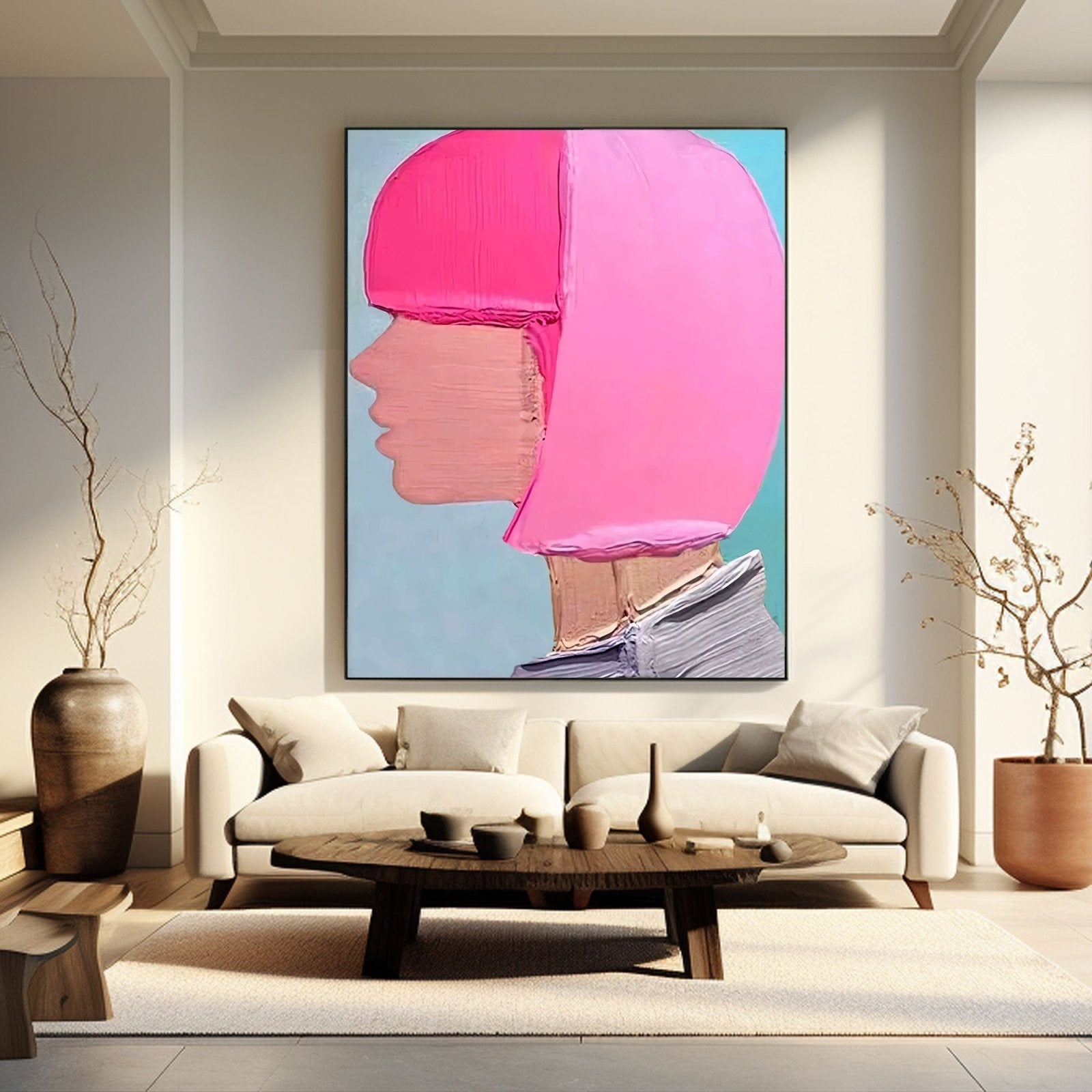Tekstureret maleri "Neon Muse"