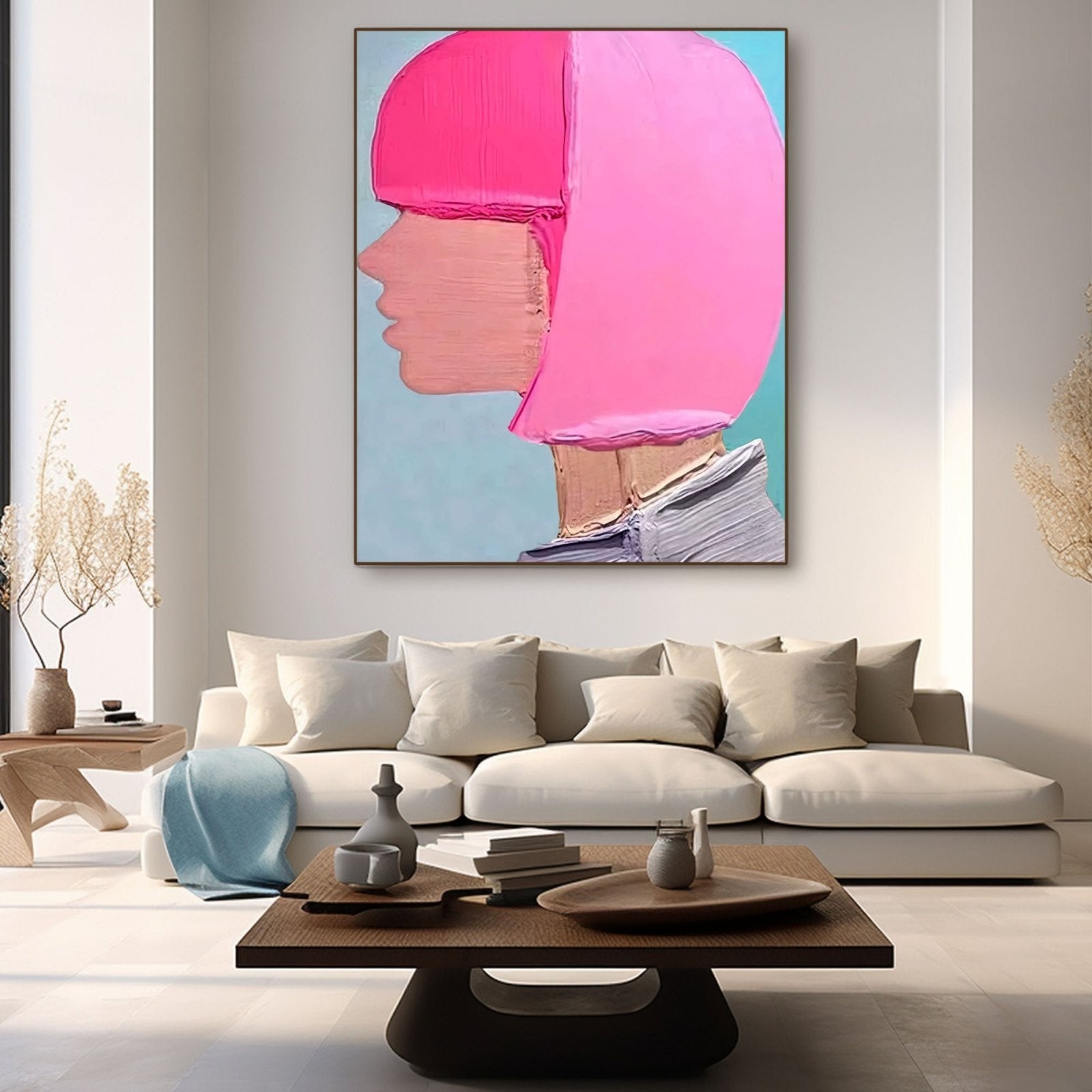 Tekstureret maleri "Neon Muse"