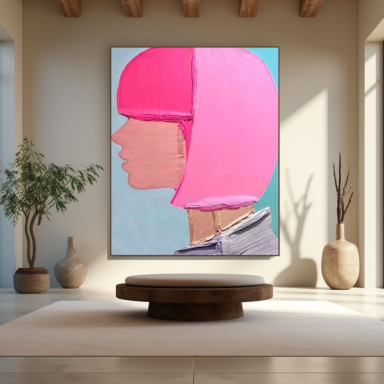 Tekstureret maleri "Neon Muse"