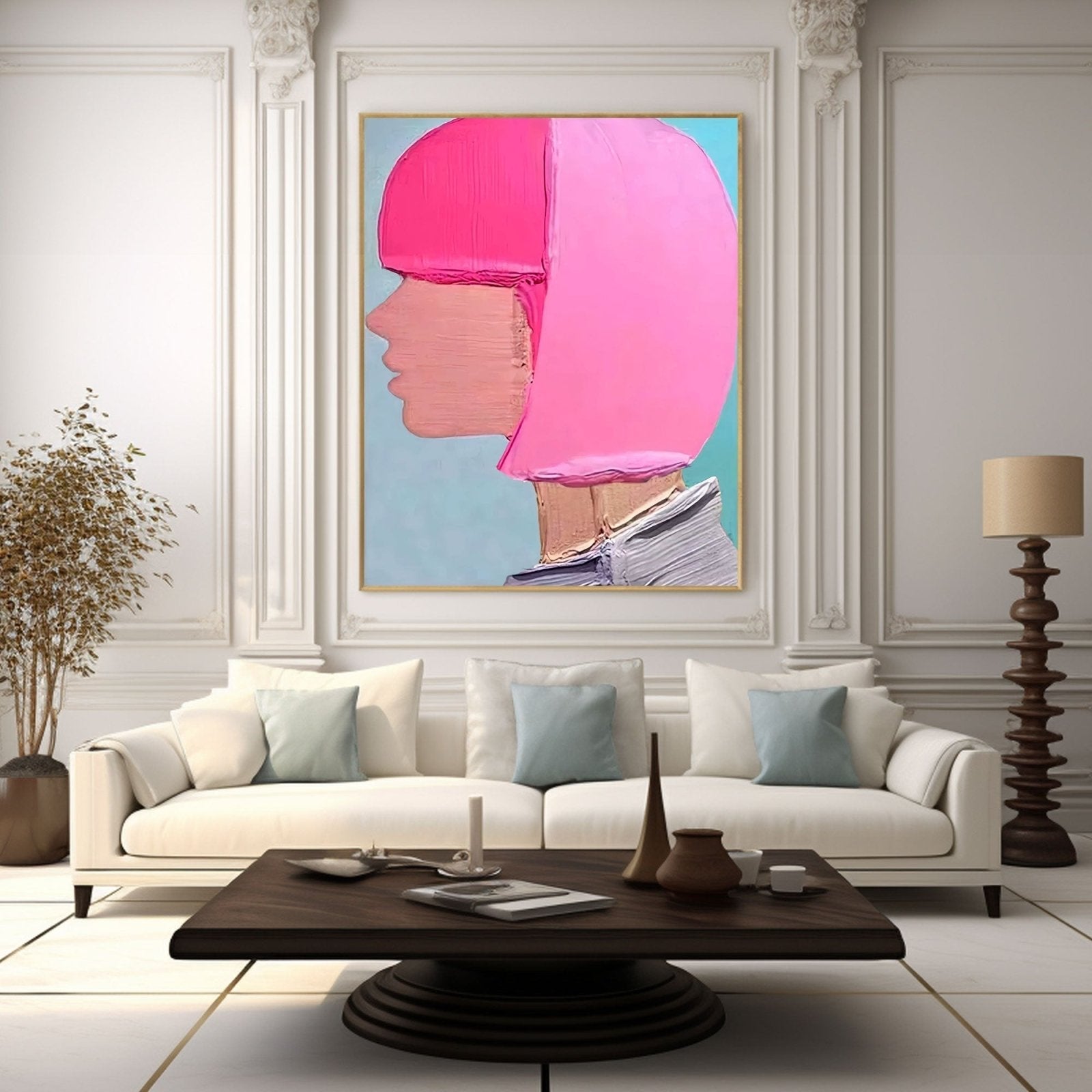 Tekstureret maleri "Neon Muse"