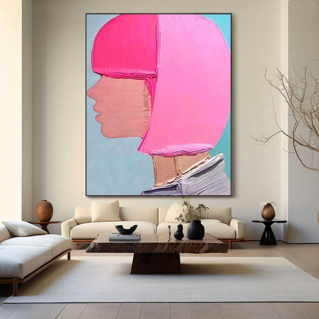 Tekstureret maleri "Neon Muse"