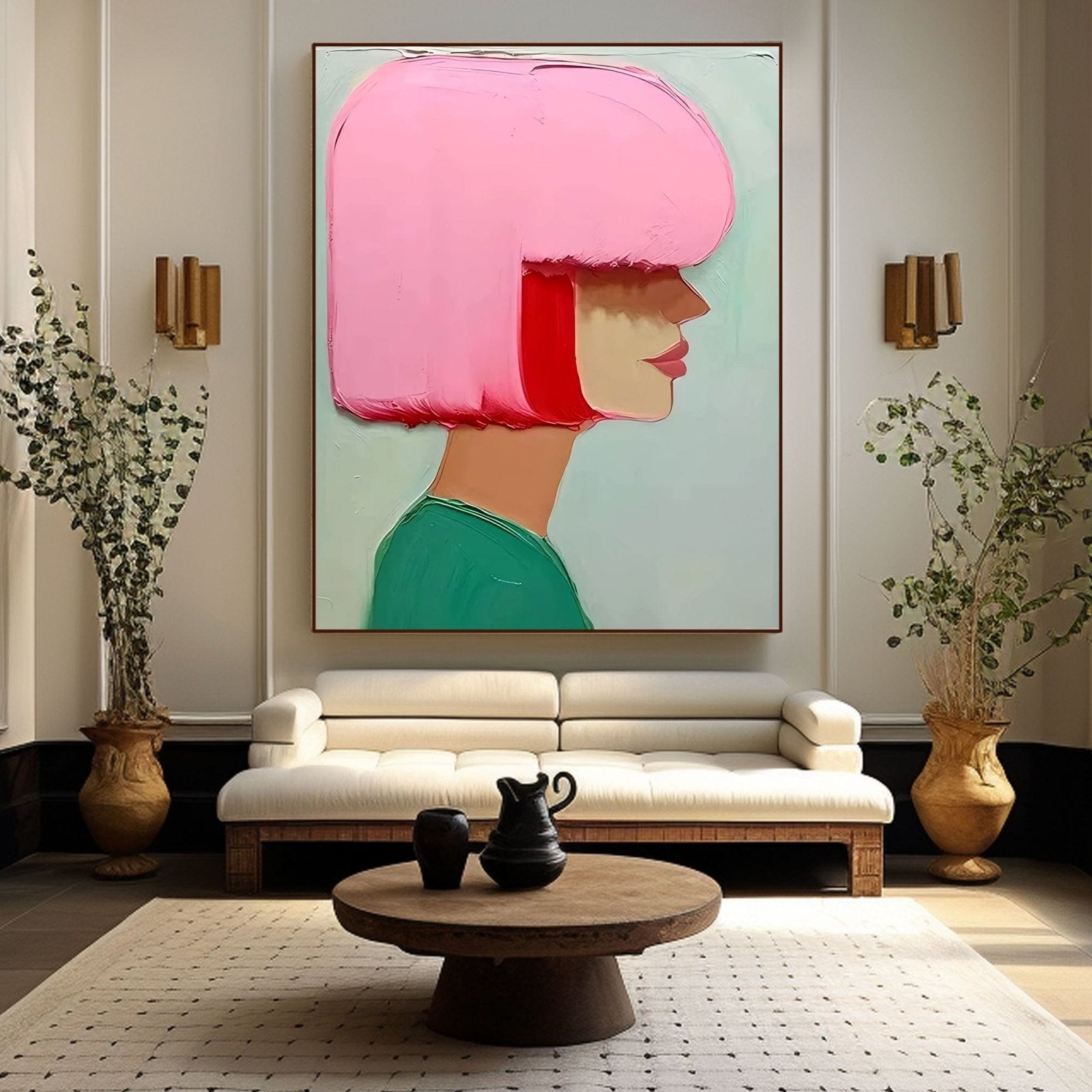 Tekstureret maleri "Rosy Contemplation"