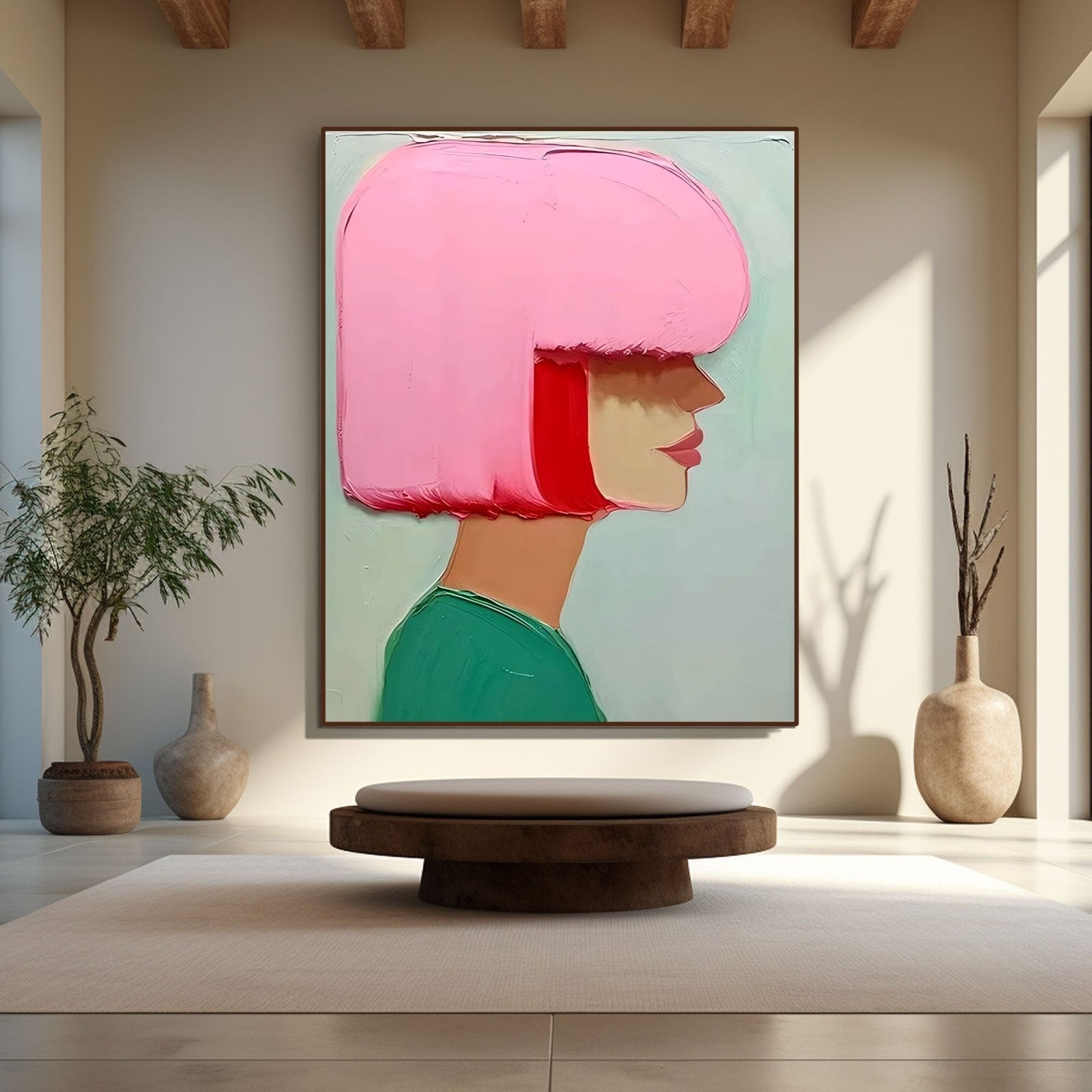 Tekstureret maleri "Rosy Contemplation"