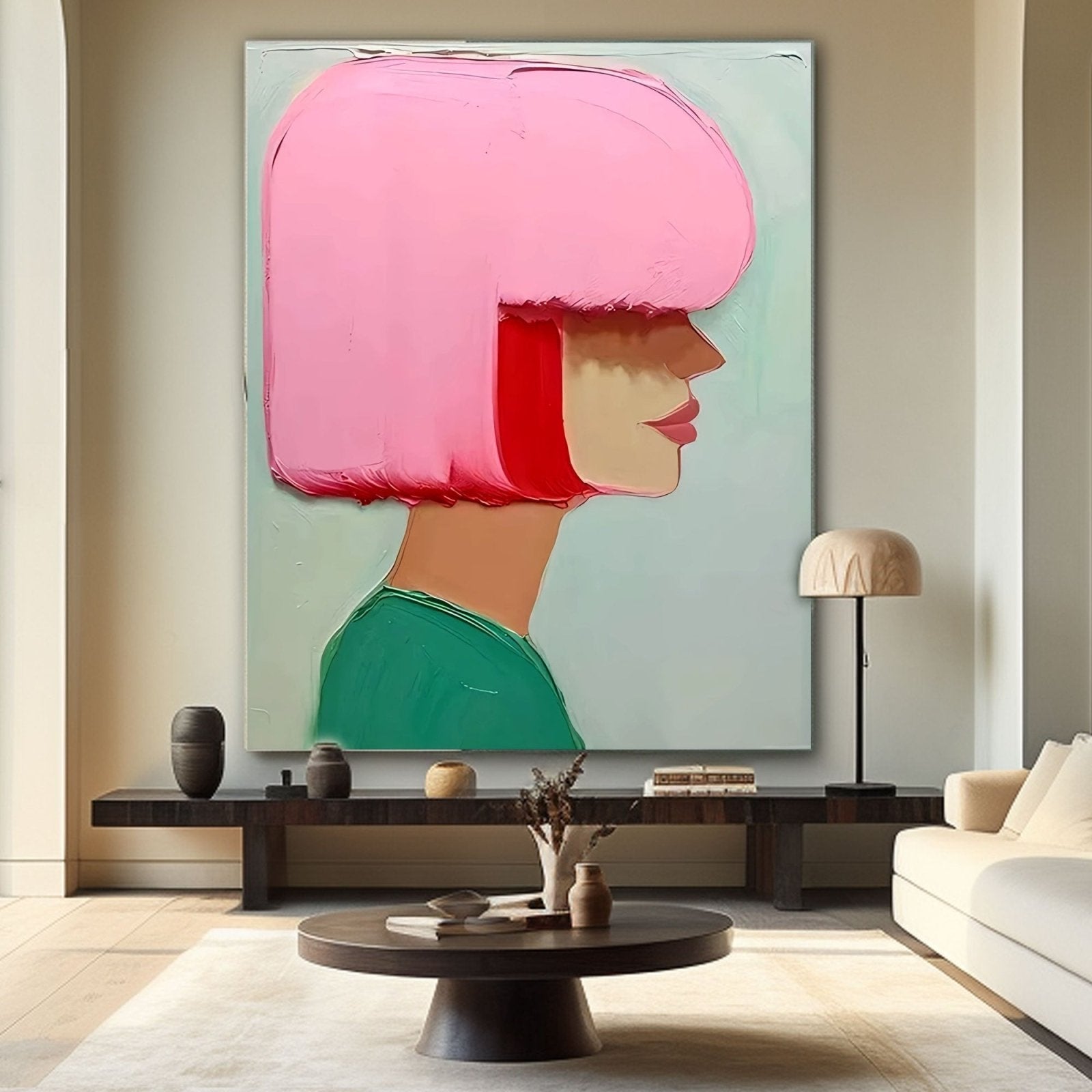 Tekstureret maleri "Rosy Contemplation"