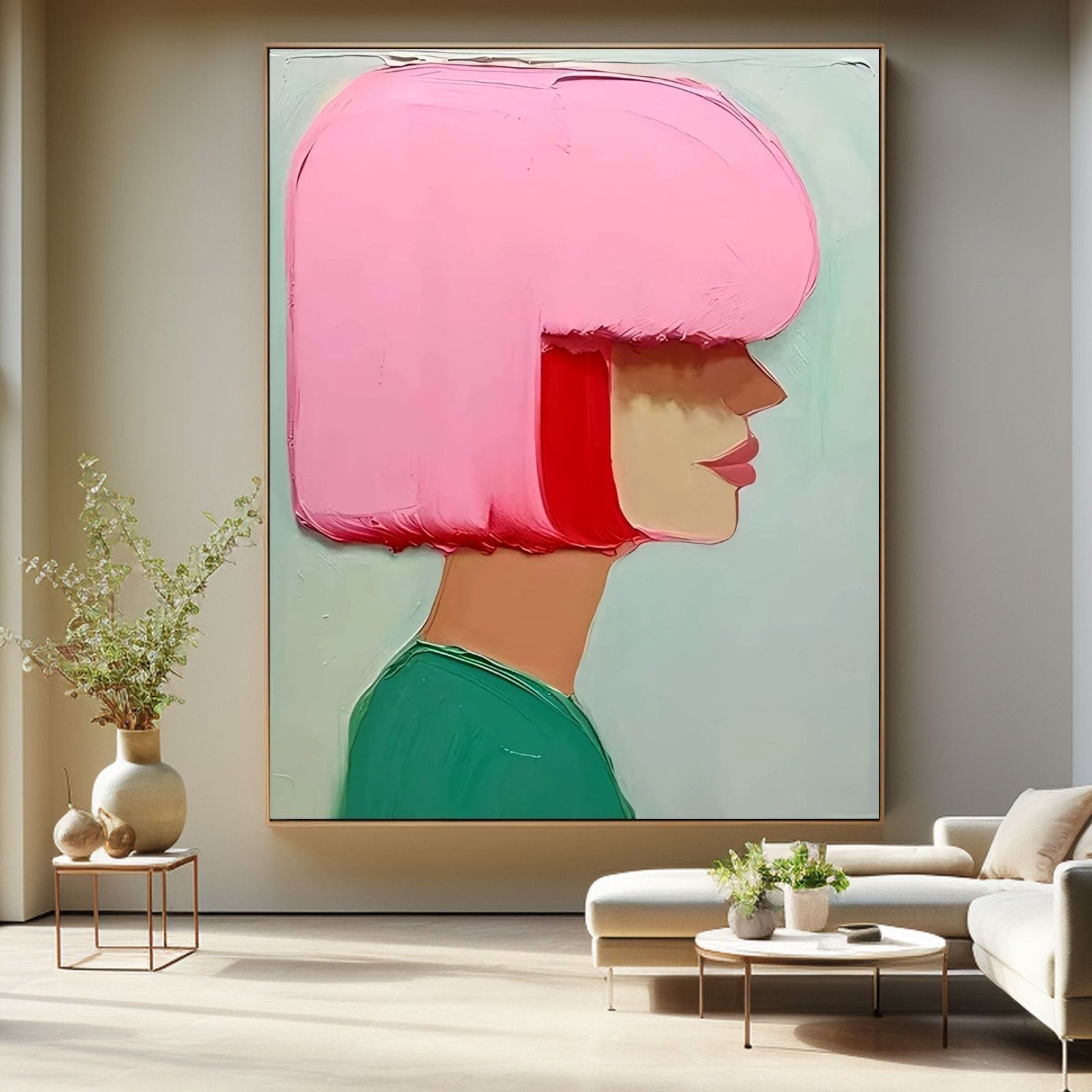 Tekstureret maleri "Rosy Contemplation"