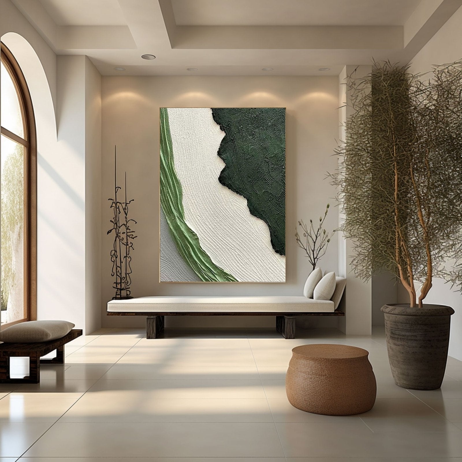 Textured Painting  "Whispers of the Verdant Breeze"