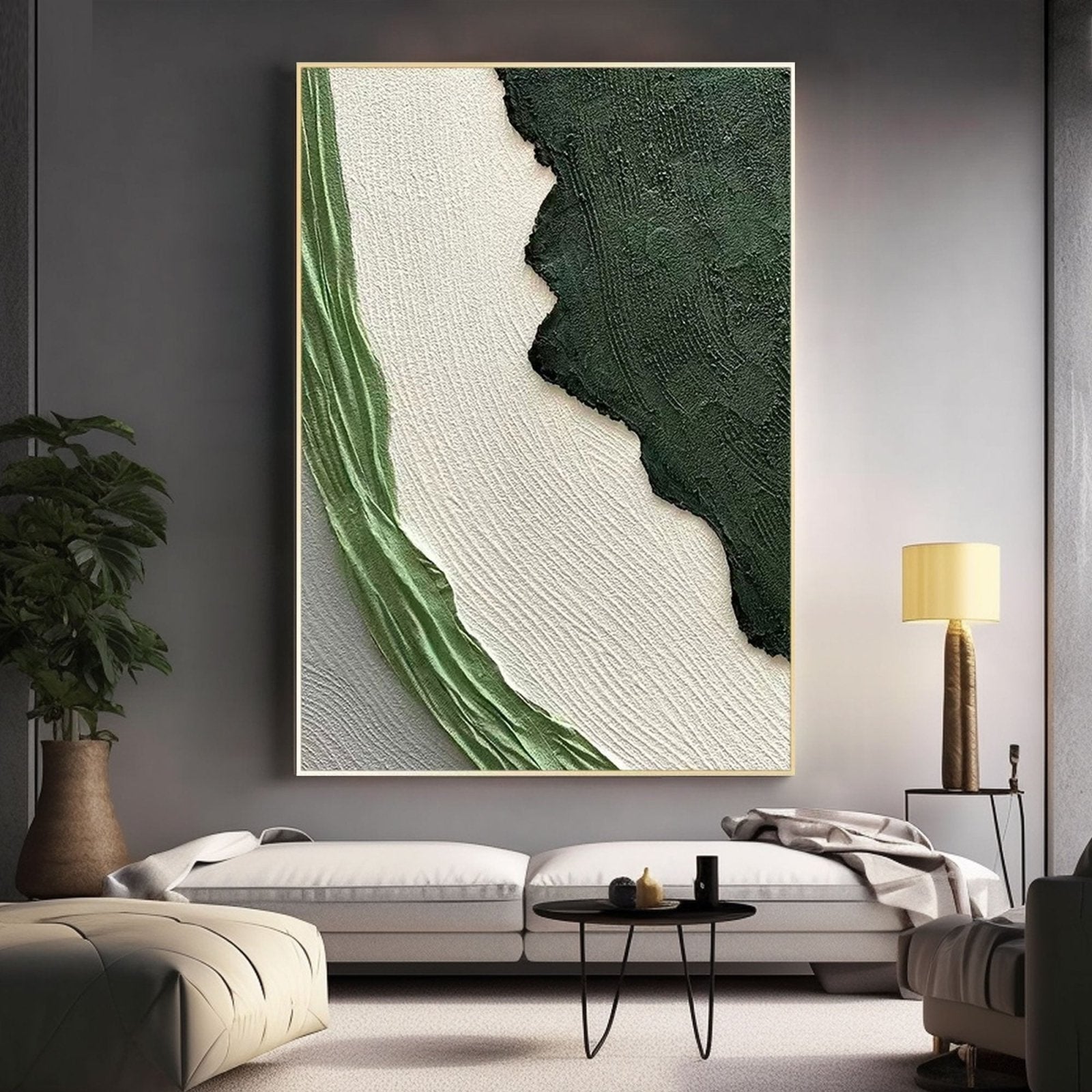 Textured Painting  "Whispers of the Verdant Breeze"