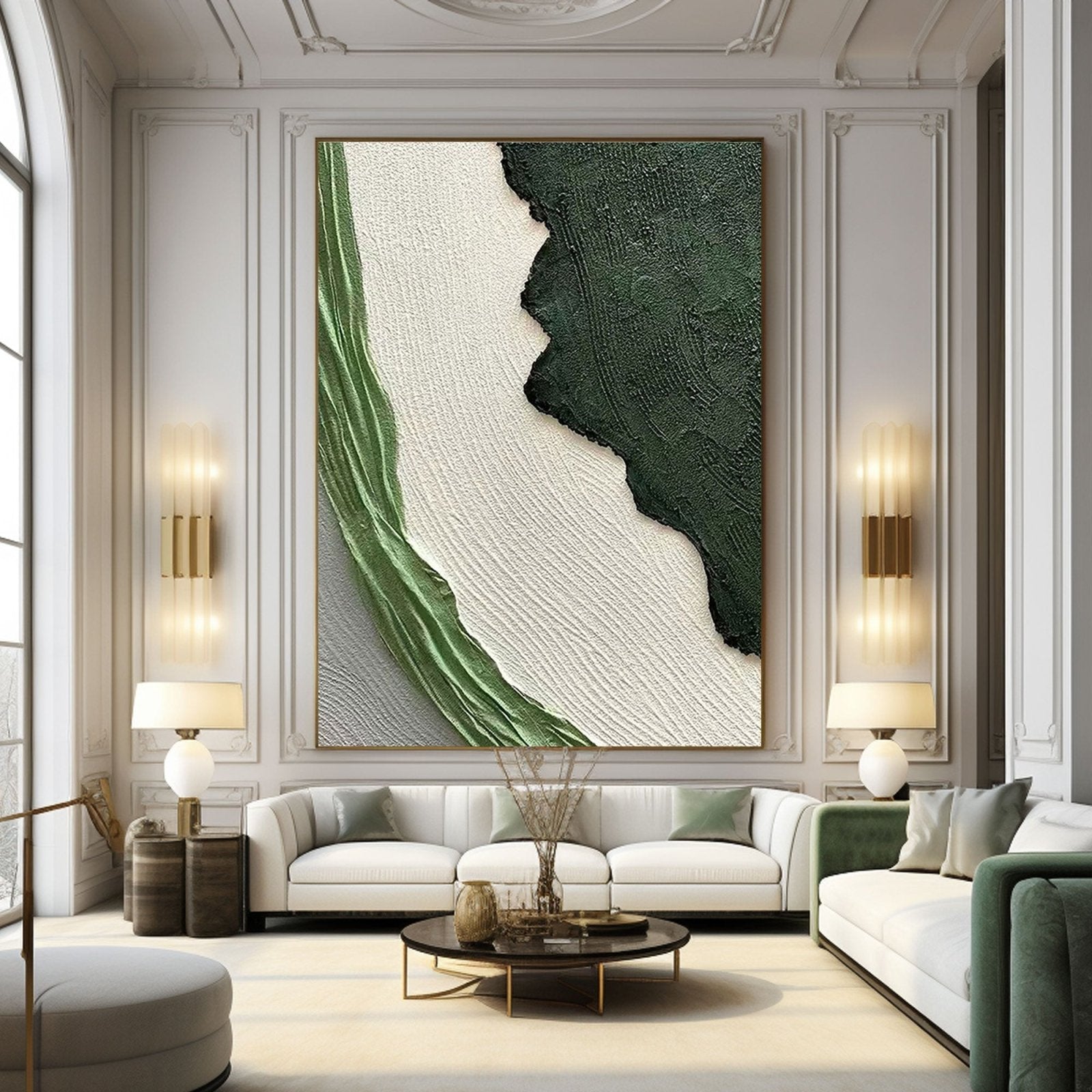 Textured Painting  "Whispers of the Verdant Breeze"